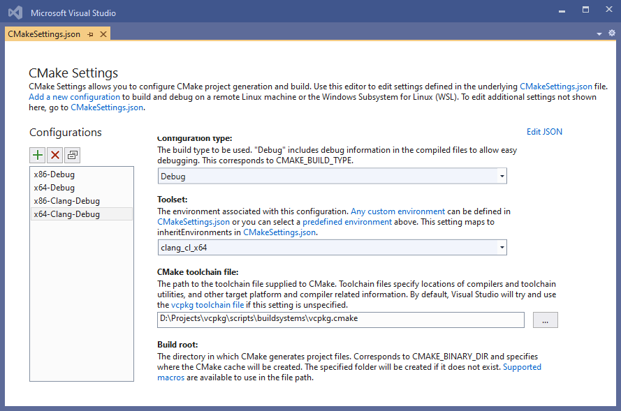 Setting cmake toolchain