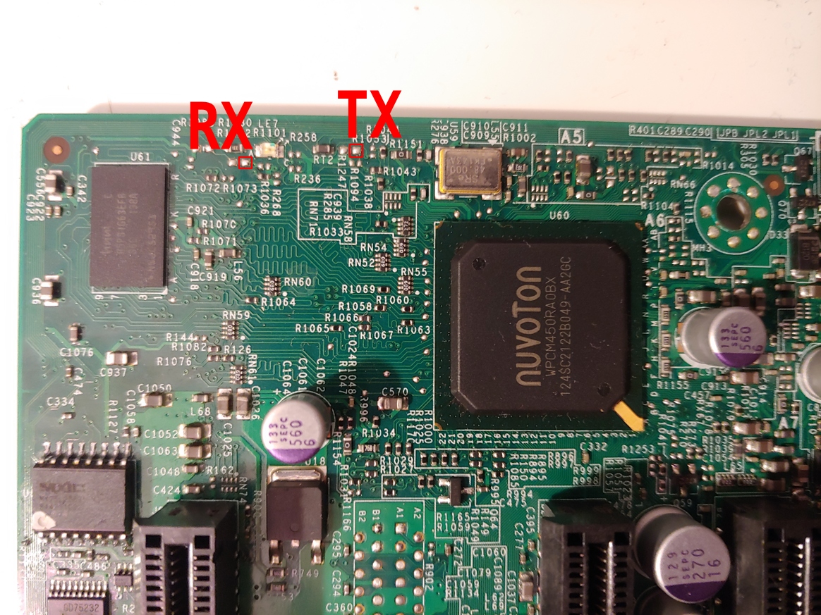 location of debug UART pads