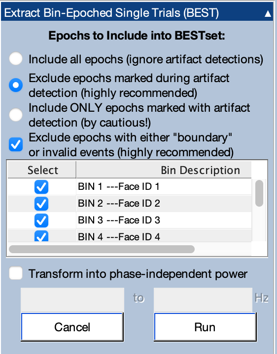 Extract BESTsets